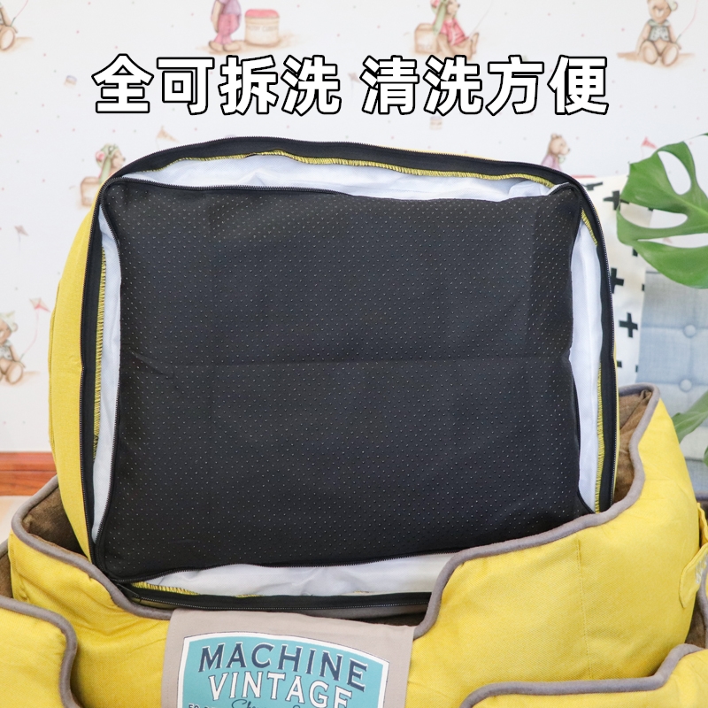 宠物狗窝冬天保暖全可拆洗四季通用泰迪法斗柯基比熊帆布狗窝狗床