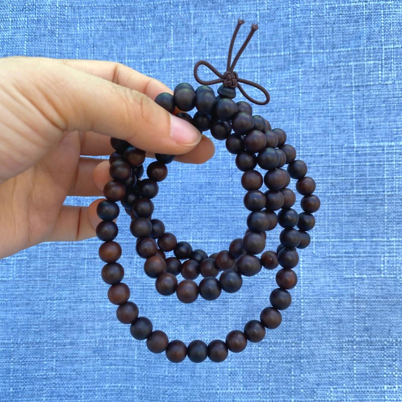 玉化雷击枣木108颗念珠手串流珠手链女道家配饰随身挂件手持法物