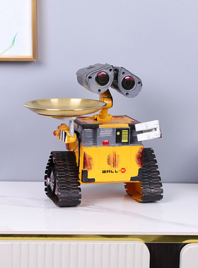 创意瓦力机器人金属纸巾盒摆件复古客厅门厅钥匙托盘手工铁皮摆件