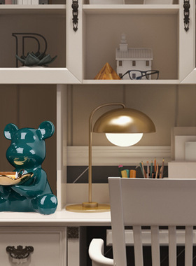 北欧轻奢电镀暴力熊摆件陶瓷创意玄关钥匙收纳装饰家居乔迁