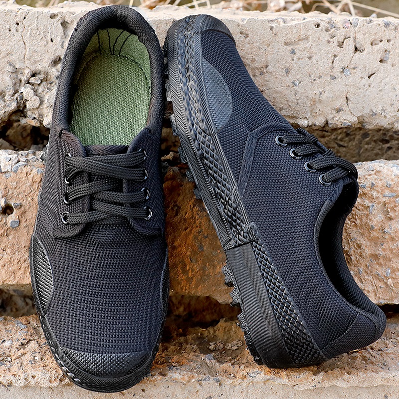 解放鞋男女工地干活民工防滑耐磨劳保军训训练帆布迷彩帆布胶鞋子