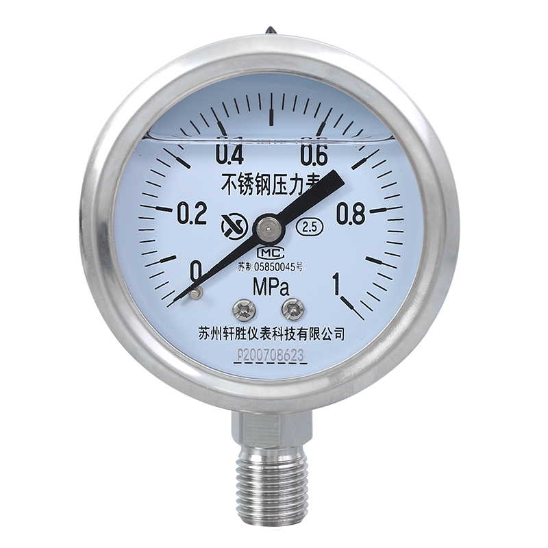 YN60BF 1MPa耐震不锈钢压力表 防震防腐耐酸 抗震全不锈钢压力表