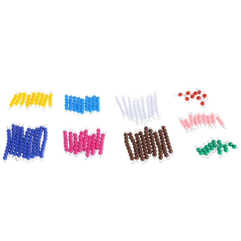 Montessori Mathematics Material 1-9 Beads Bar in Wooden Box