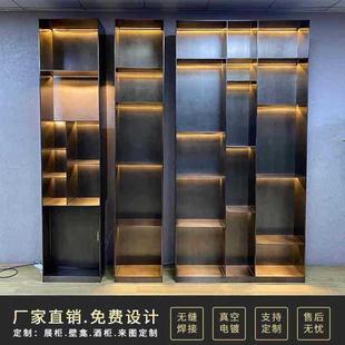 不锈钢展示柜金属酒柜装 直销新款 饰钢板柜置物柜电视柜书柜壁龛嵌