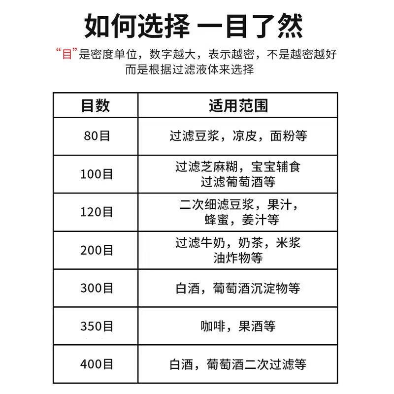 直销新款拍样专用豆浆过滤网筛超细破壁榨果汁漏网隔渣厨房漏勺过
