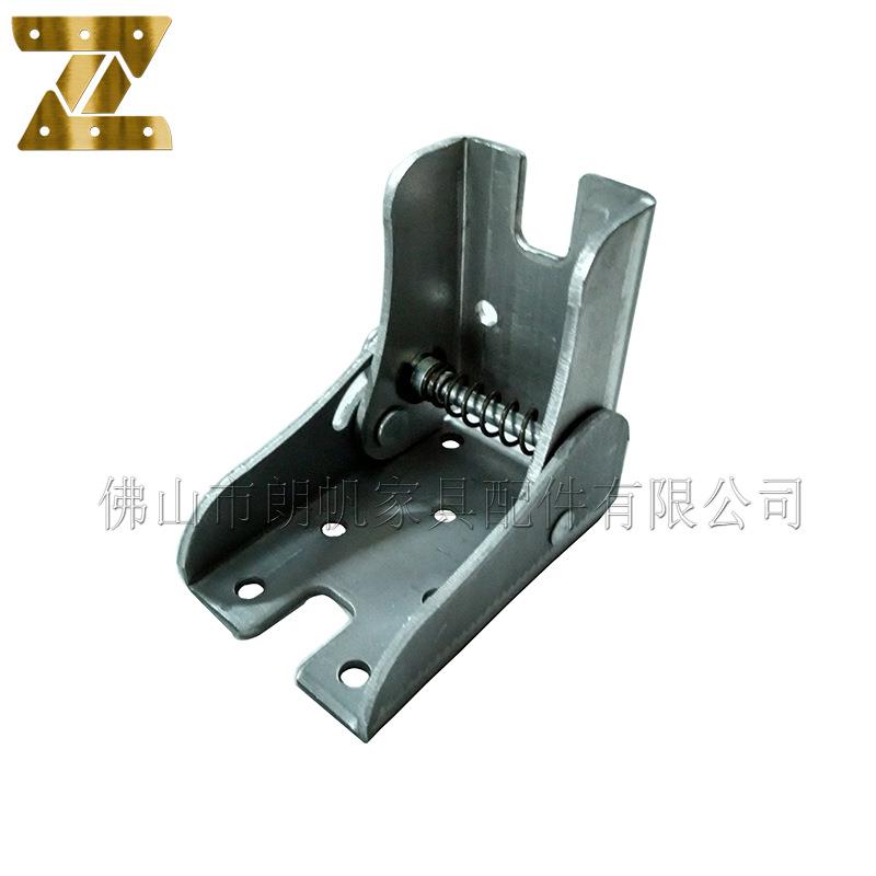 直销新款隐藏功能折叠沙发脚头翻折沙发床用五金原色弹簧铰家具配