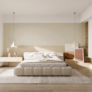 新款直销奶油风米色墙纸现代简约卧室客厅背景墙纯白色壁纸杏子灰