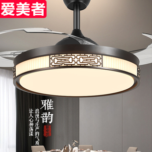 新中式风扇灯吊扇灯带电扇一体吊灯家用客厅餐厅卧室国风2023新款