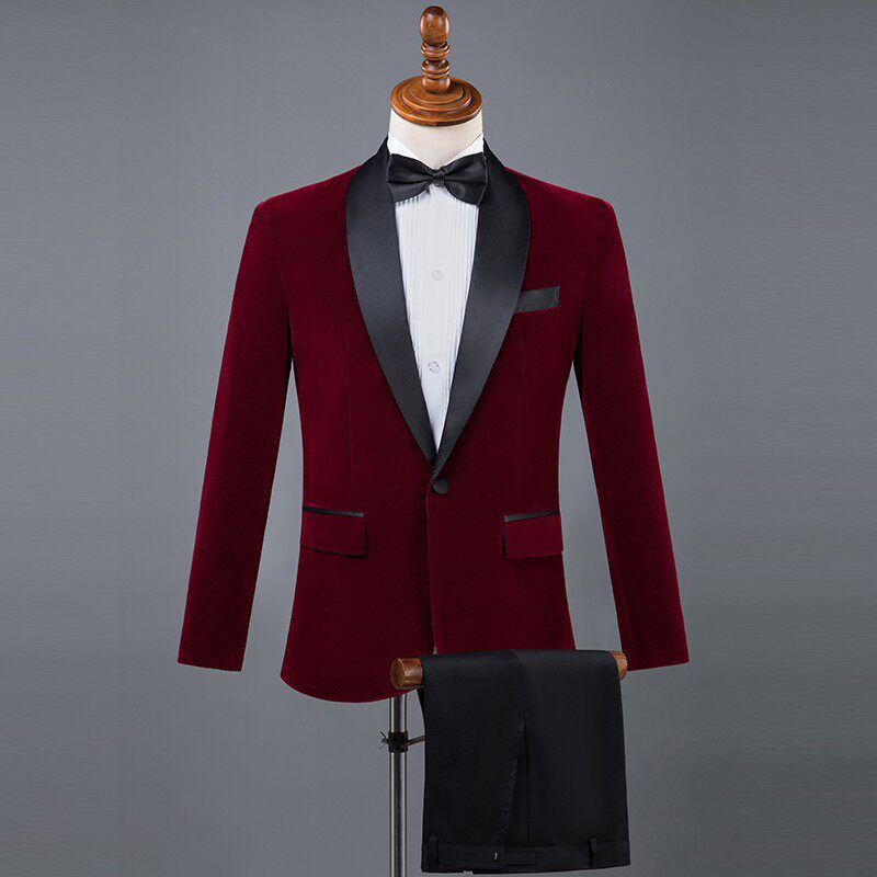 晚会舞台合唱演出服彩色礼服西装套装主持人歌手男士礼服影楼男装