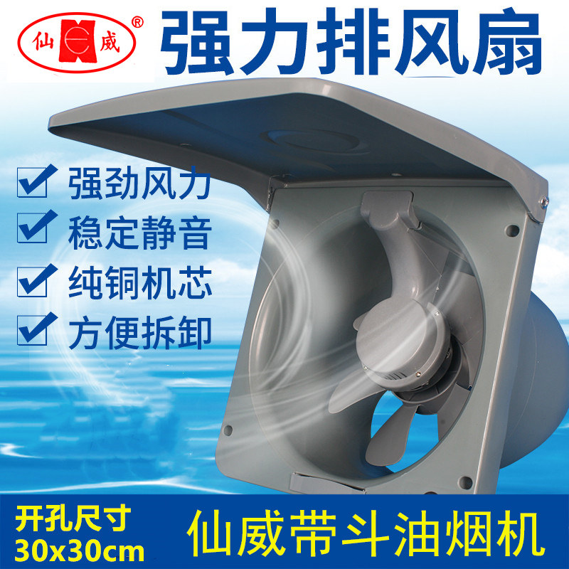 仙威排气扇厨房抽风机纯铜10寸窗式油烟排风卫生间换气扇强力静音