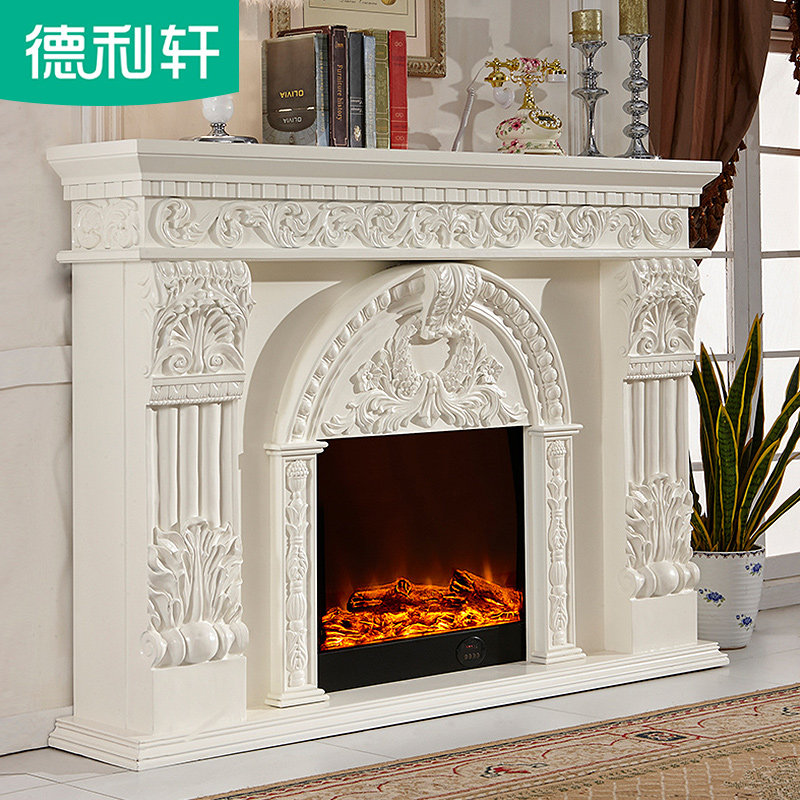 德利轩家具 1.5/1.8米欧式壁炉装饰柜实木电壁炉架雕花电视柜8071