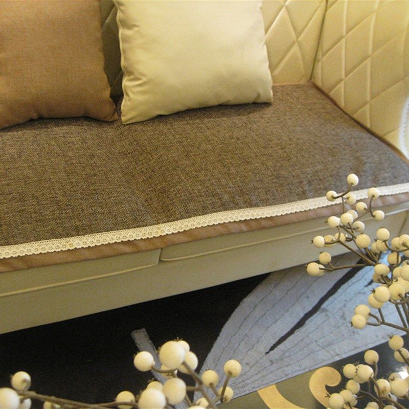 布艺高档坐垫防滑时尚咖啡色纯麻加厚 欧式套巾罩沙发垫 可定做,居家布艺,沙发垫,淘宝优惠券,粉丝福利购,淘宝优惠卷