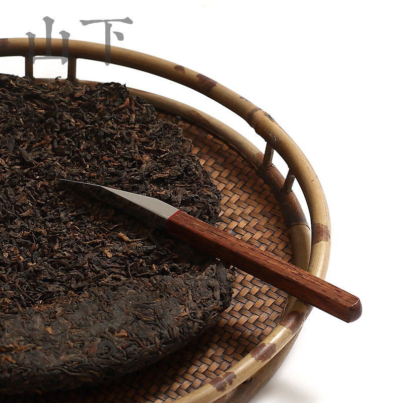普洱茶刀纯手工复古实木开砖茶撬茶锥不锈钢茶针花梨檀木开黑茶刀