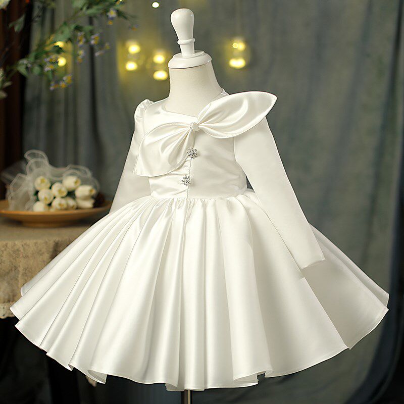 儿童礼服公主裙女童高端礼服生日钢琴演奏花童婚礼小女孩礼服长袖