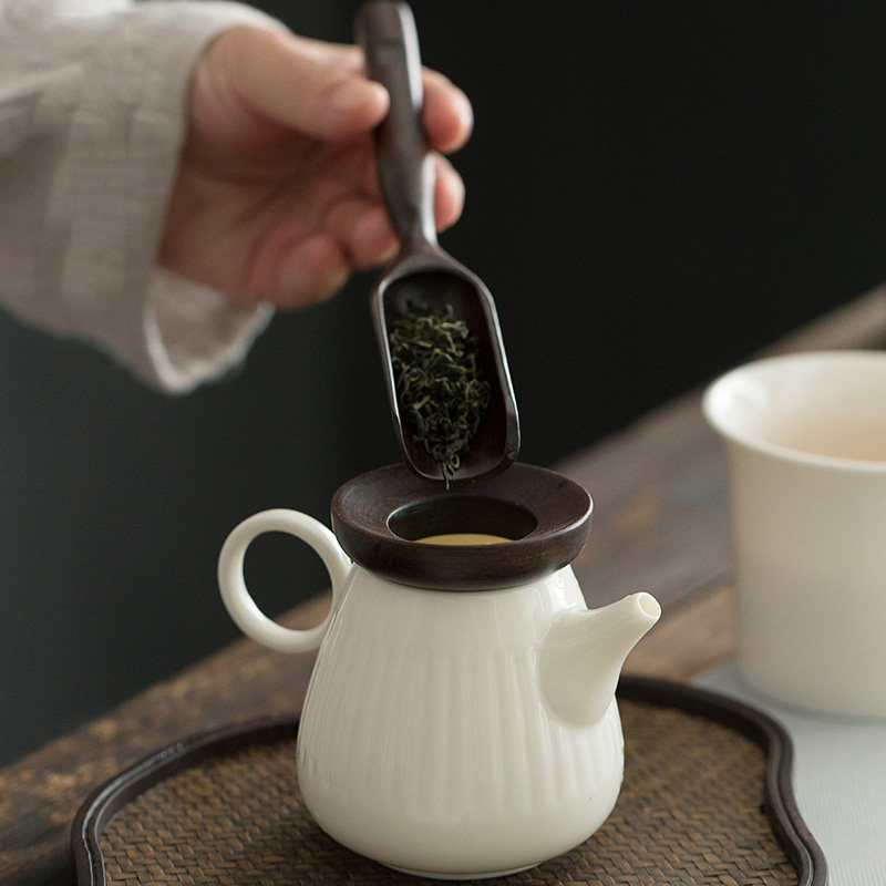 茶道六君子功夫茶具配件整套装实木茶匙茶勺竹制茶铲茶则茶叶勺子