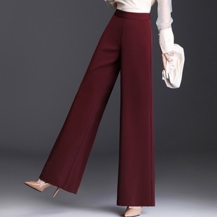 中年妈妈跳舞裤 春秋冬季 高腰休闲直筒裤 阔腿裤 隐形侧拉链 2020新款
