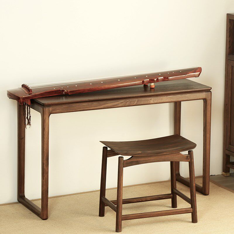 实木琴桌新中式古筝桌子书法桌国学桌书桌条案古琴共鸣榆木仿古桌