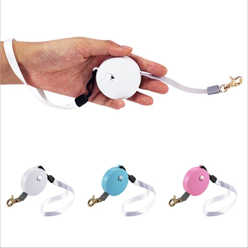 宠物狗狗牵引绳自动伸缩迷你遛狗绳链子幼小型犬泰迪宠物用品粉色