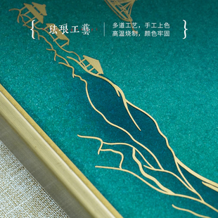 怀润吉纯铜手工彩绘茶盘轻奢排水托盘室内茶道茶台家用沥水盘茶托