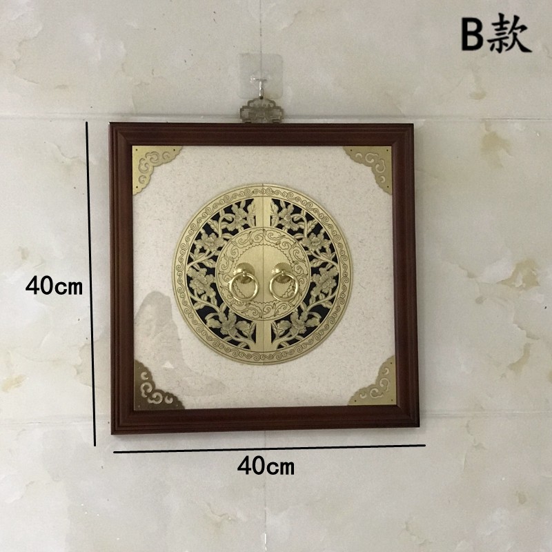 轻奢实木美式装饰画挂画欧式客厅照片墙相框挂墙新中式餐厅组铜画