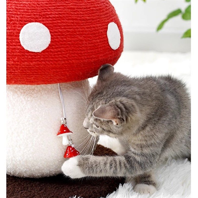 红蘑菇猫抓板可爱耐磨不掉屑防抓猫爬架剑麻宠物玩具立式猫抓柱