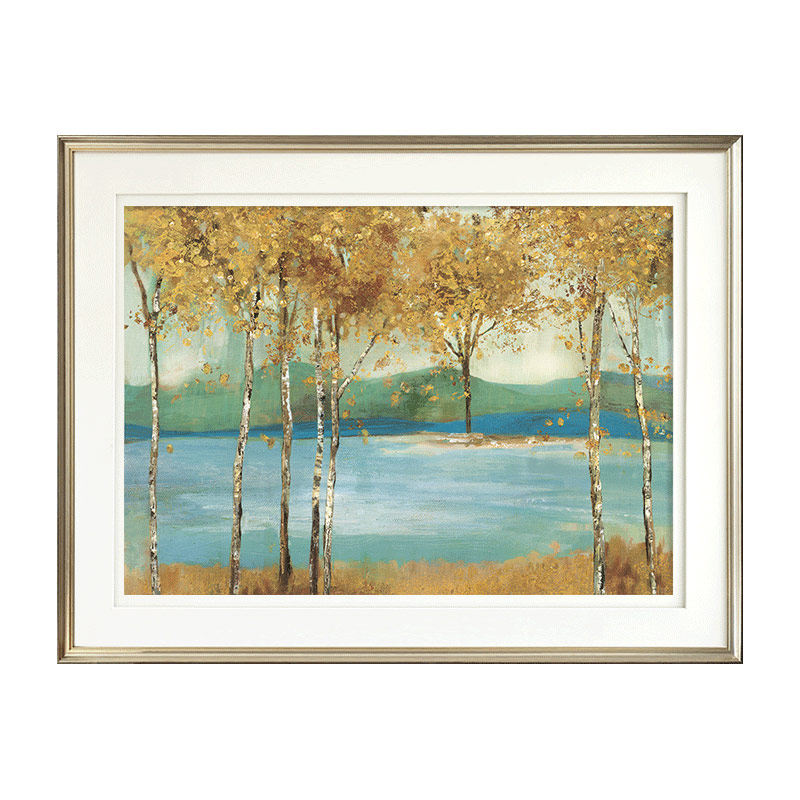 简约美式抽象装饰画乡村田园画走廊玄关壁画沙发背景画枫树森林