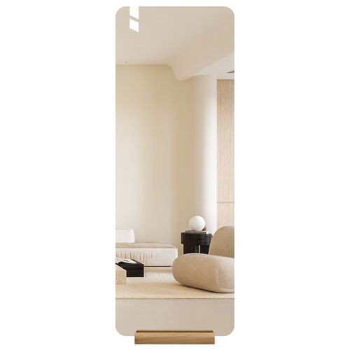 伯仑实木底座穿衣镜家用落地镜无框防爆全身镜靠墙试衣镜子装饰镜