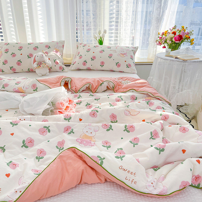 双层纱大豆纤维夏被夏凉被夏天家用薄被子被芯单人学生夏季空调被