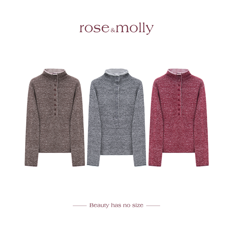 显瘦定制【枫径暖绒】绵羊毛驼毛羊绒雪花混纺半高领毛衫R25AM581