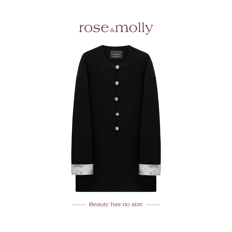 【黑标】烟雨山林  重磅真丝羊绒羊毛上久楷宋锦国风外套R25AW412