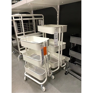 卫生间小推车置物架铁艺厨房新生婴儿用品网红折叠卧室零食收纳架