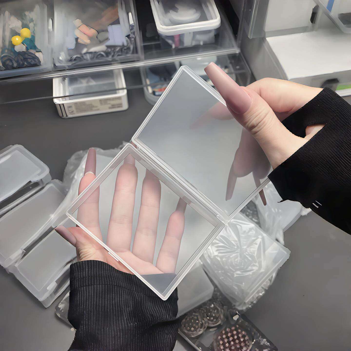 透明磨砂盒便携分装收纳