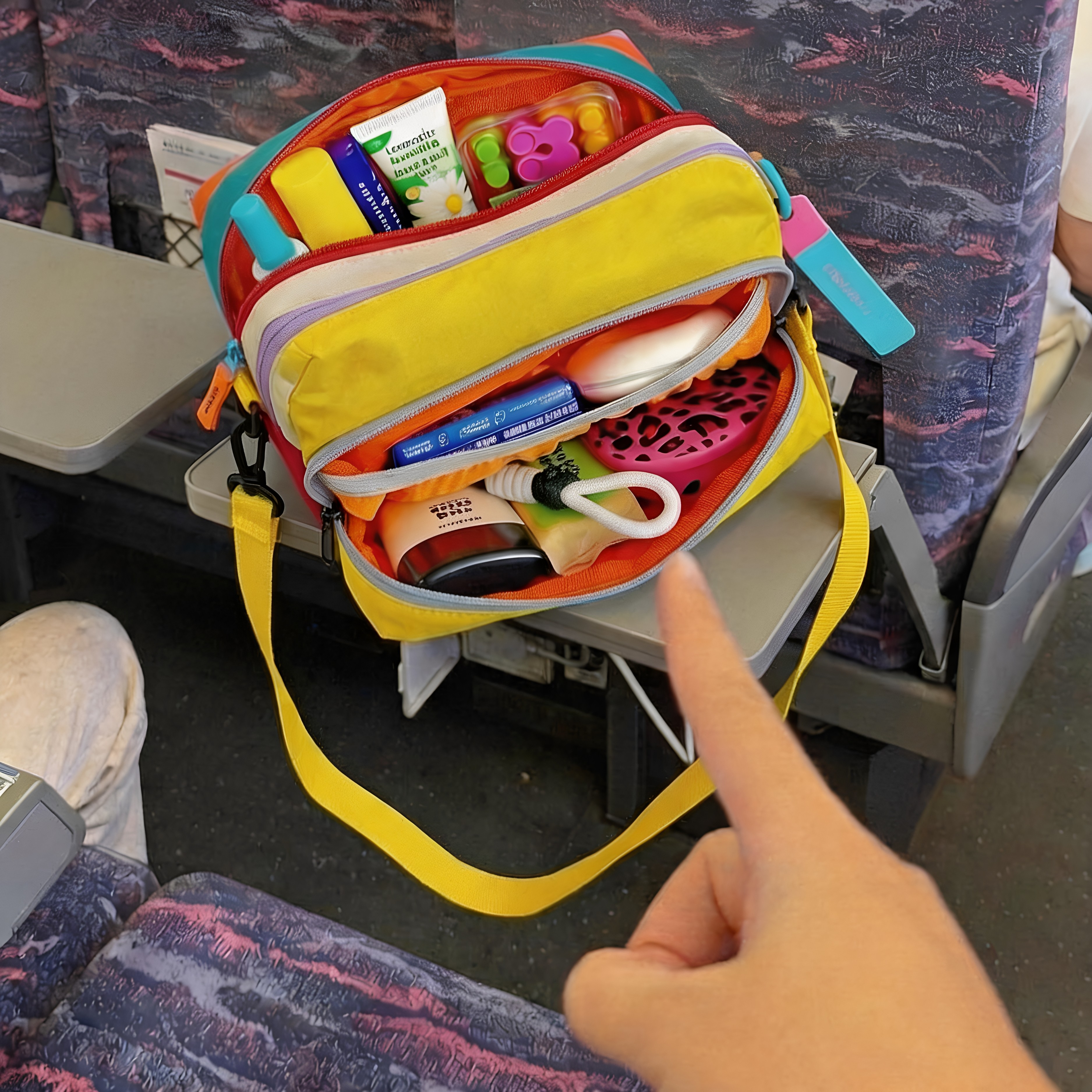 高铁带娃神器儿童坐车打发时间长途旅行玩具收纳包便携大容量多层