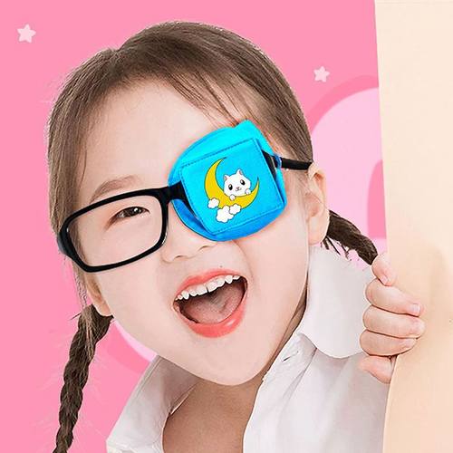 弱视眼罩遮盖布单眼矫正眼贴斜视立体全遮盖遮光少儿眼镜罩小孩