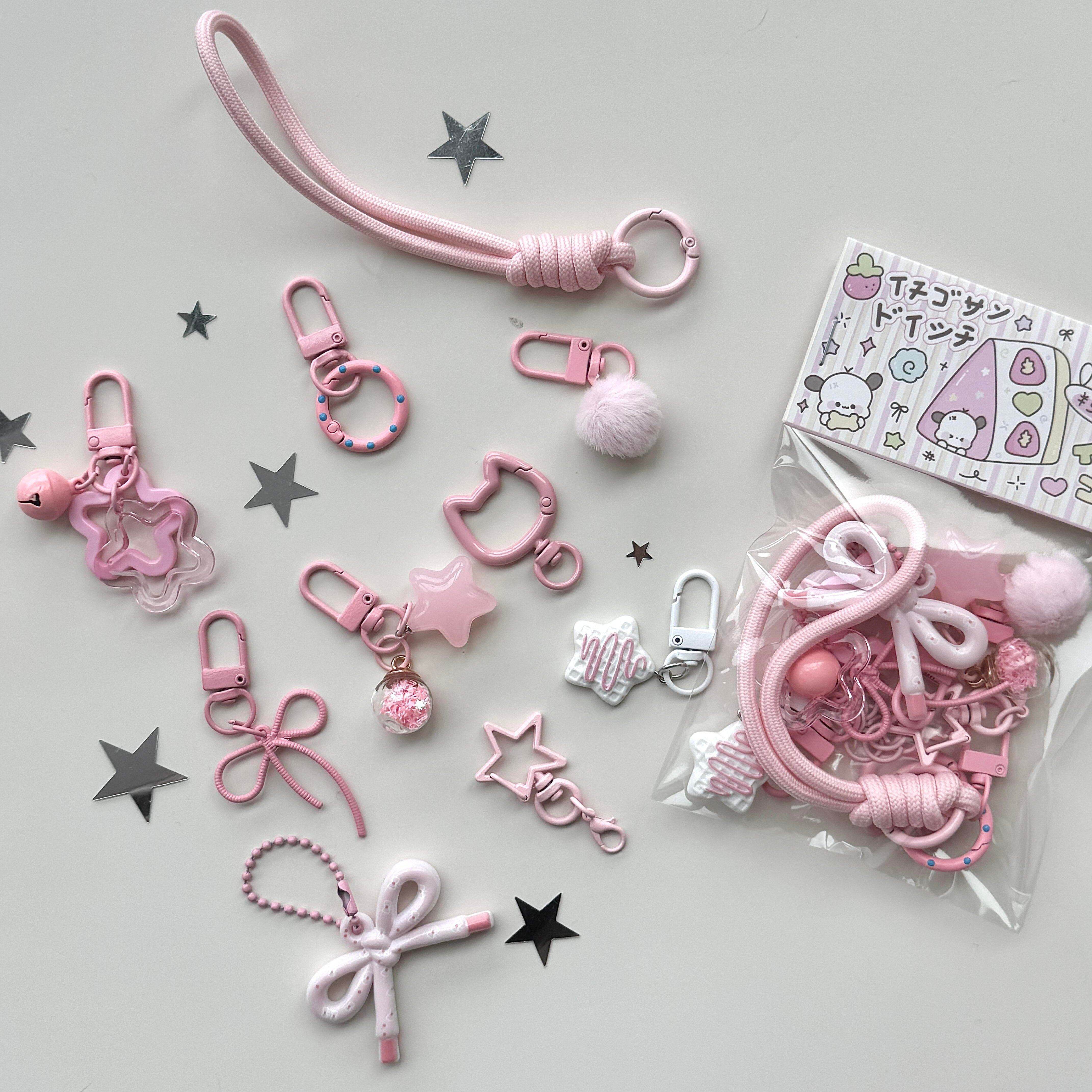 拼豆钥匙扣diy配件烤漆合金五角星蝴蝶结手工钥匙链配饰拼豆工具