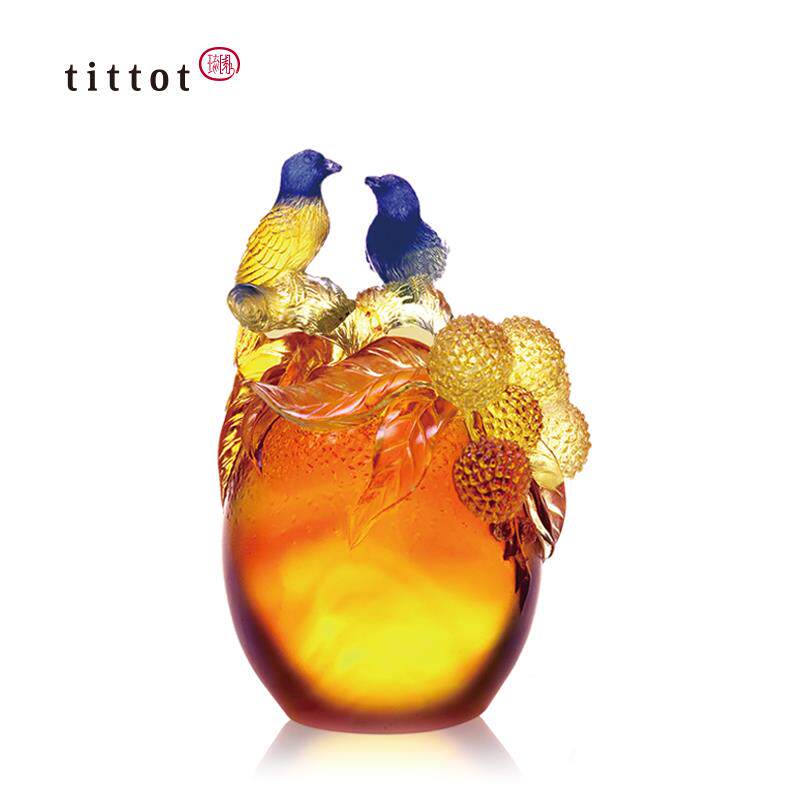 tittot琉园中式琉璃工艺品客厅摆件 圆满高升 送领导朋友结婚礼物