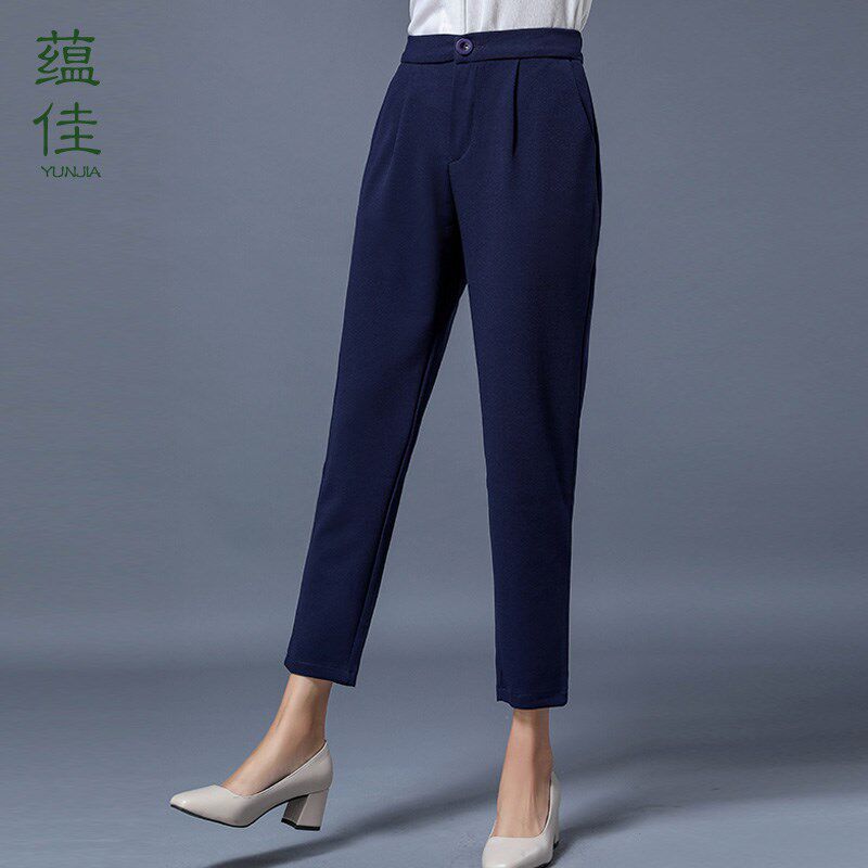 小西裤女职业九分裤2025春秋装款大码垂感烟管休闲工作服直筒裤子