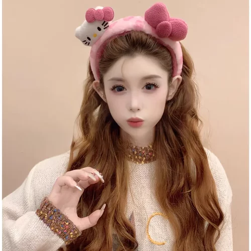 Kitty甜美可爱毛绒发箍女蝴蝶结