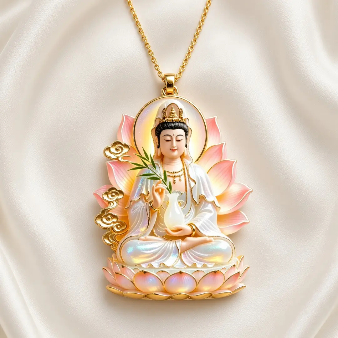 合金吊坠心莲初绽观音吊坠时尚