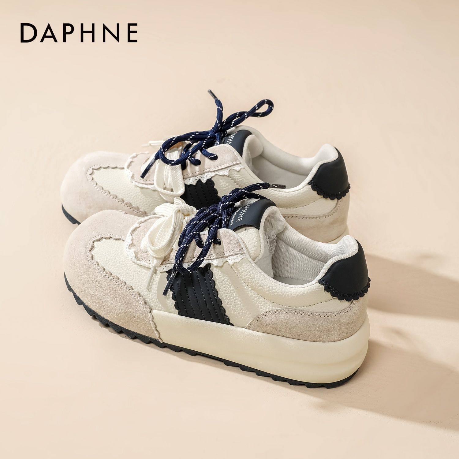 达芙妮复古休闲鞋女2025新款秋季百搭软底运动鞋轻便不累脚德训鞋,女鞋,德训鞋,淘宝优惠券,粉丝福利购,淘宝优惠卷