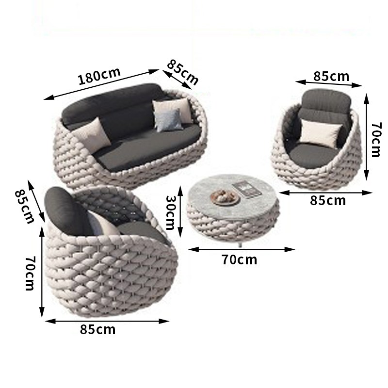 户外沙发庭院组合露台室外露天花园防K水防晒阳台休闲双人藤椅