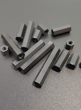 M3黑色六角平头隔离柱尼龙柱HTP双通垫高柱支撑塑料间隔柱1千只