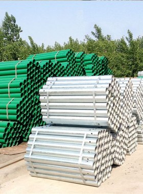 四川乡村公路Gr-B-4e护栏喷塑绿色双波防撞护栏高速波形梁钢护栏y