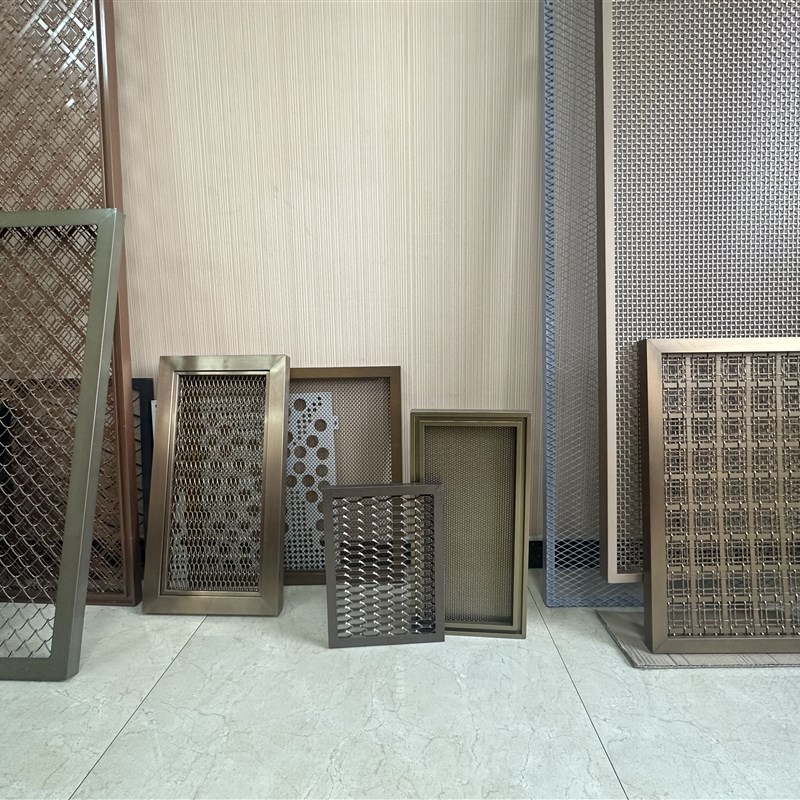 金属不锈钢隔断编织装饰网v格幕墙屏风吊顶造型古铜扁丝菱形铁丝