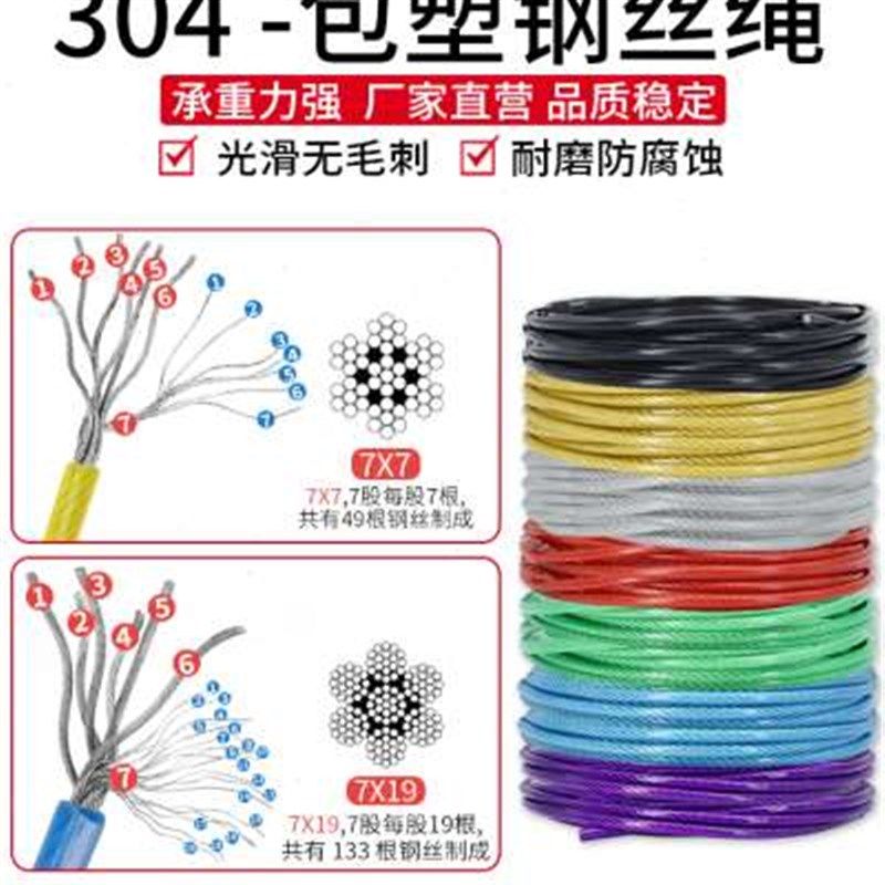 304不锈钢彩色钢丝绳包塑晾衣绳细软晒衣绳牵引涂塑细软起重绳,特色手工艺,其他特色工艺品,淘宝优惠券,粉丝福利购,淘宝优惠卷