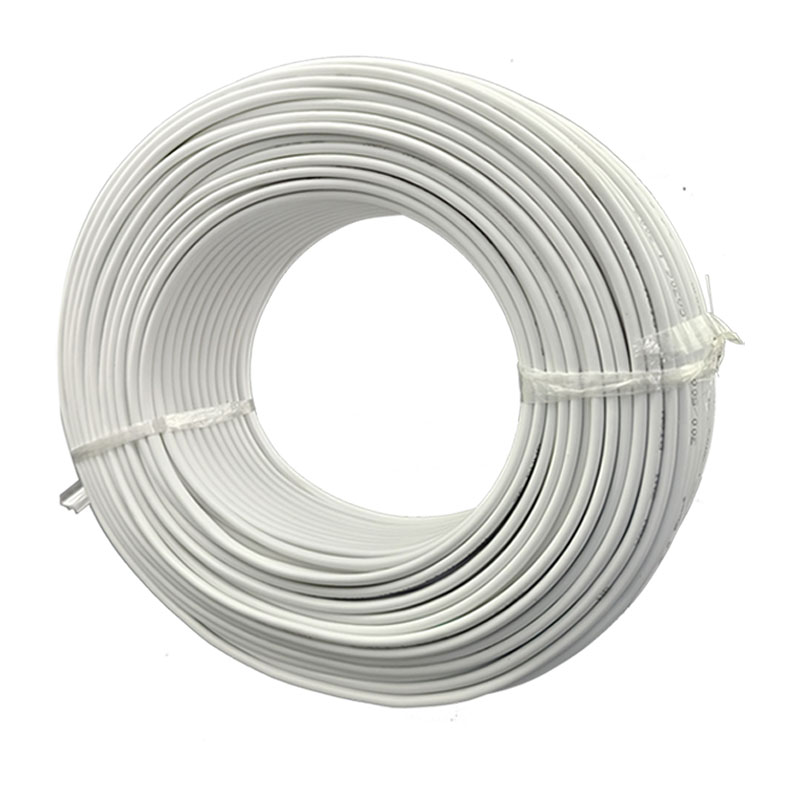 RVVB纯铜电线软线白色t护套线家用2芯扁形电缆线平行线监控电源线