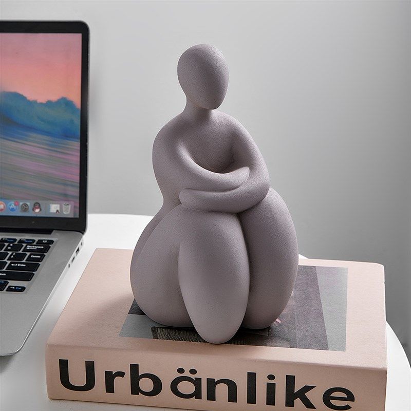 Nordic Style Abstract Thinker Figure Sculpture Modern Art De