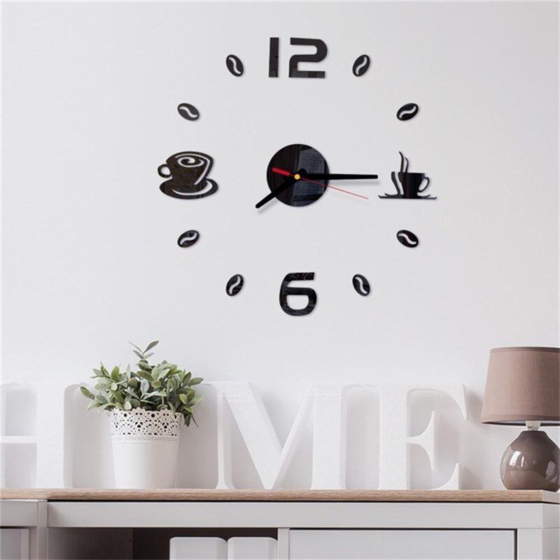 Digital Wall Clock Sticker Modern Design DIY   Kitchen  Livi