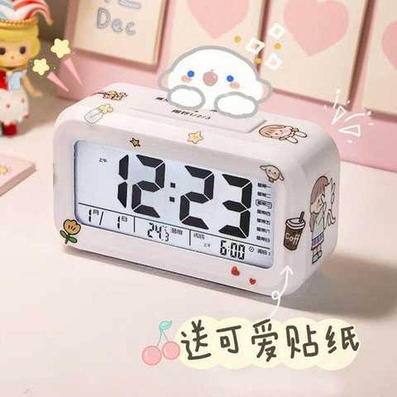 电子闹钟学生用简约女生可爱卧室宿舍可充电大音量数字桌面时钟