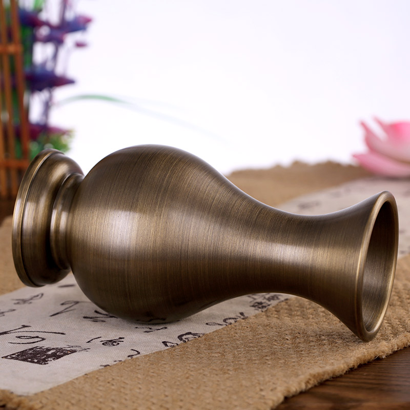 供佛花瓶纯铜素面佛前供花瓶家用供奉观音财神净水瓶摆件佛具用品